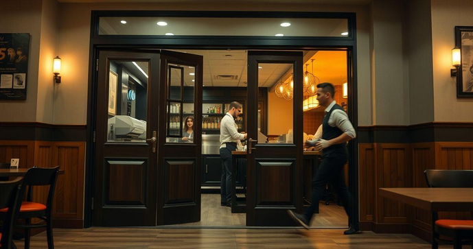 Porta vai e vem para restaurante: como escolher a ideal